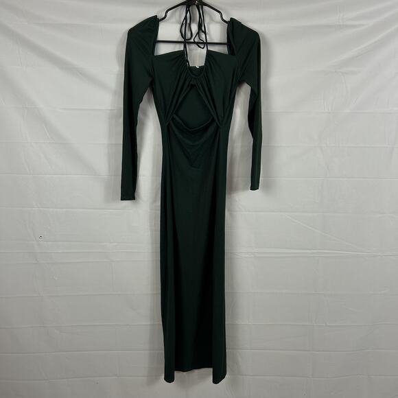 Reformation Dress Small Alexei Knit Cut Out Green Midi Bodycon Party Date Night - Picture 5 of 13